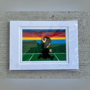 Signed Art Print by Virginia Bishop – Football Player – New, Hand Signed